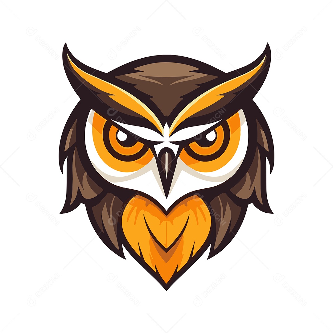 Coruja Mascote Ilustração Vetor EPS