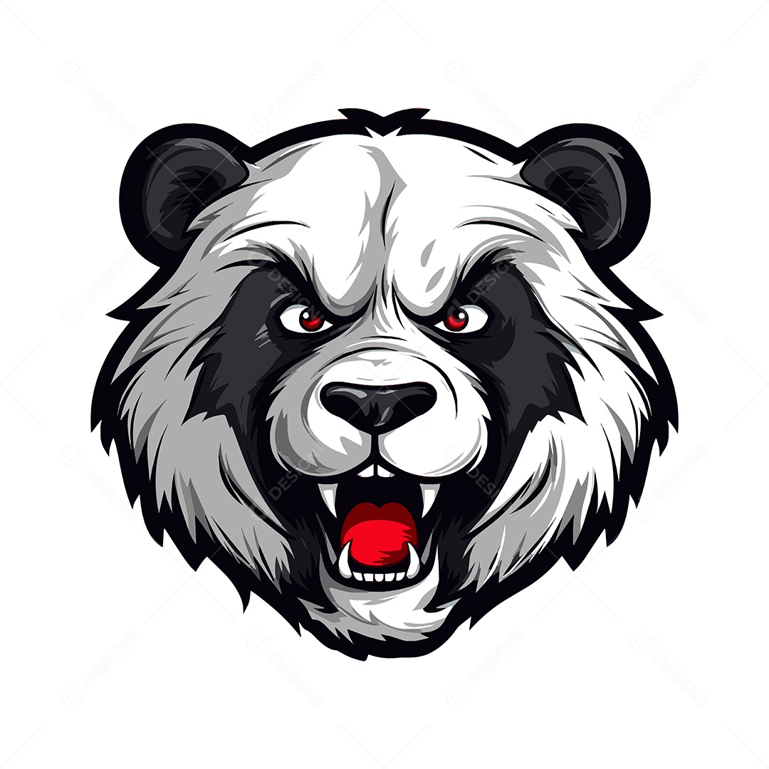 Urso Panda Mascote Ilustração Vetor EPS