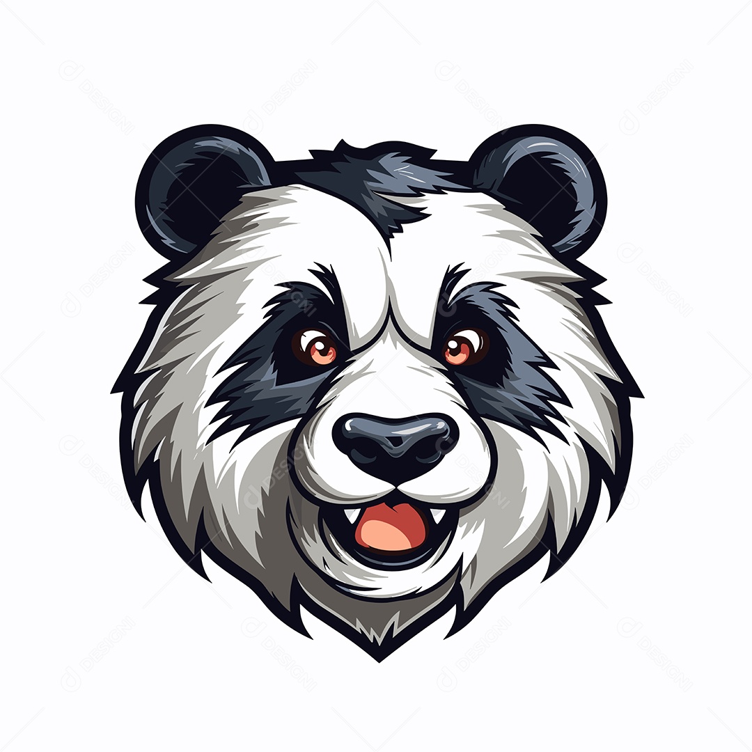 Urso Panda Mascote Ilustração Vetor EPS