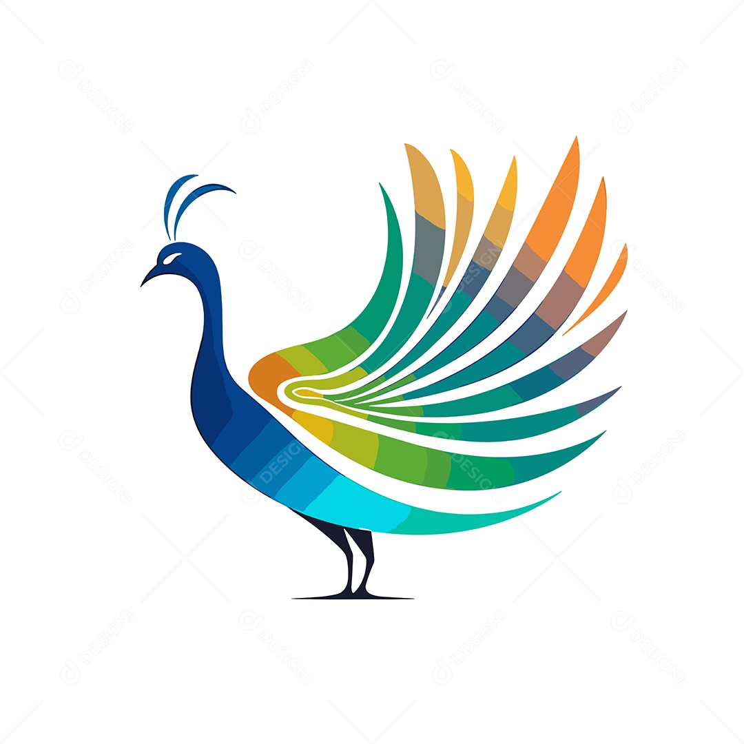 Pássaro Mascote Ilustração Vetor EPS