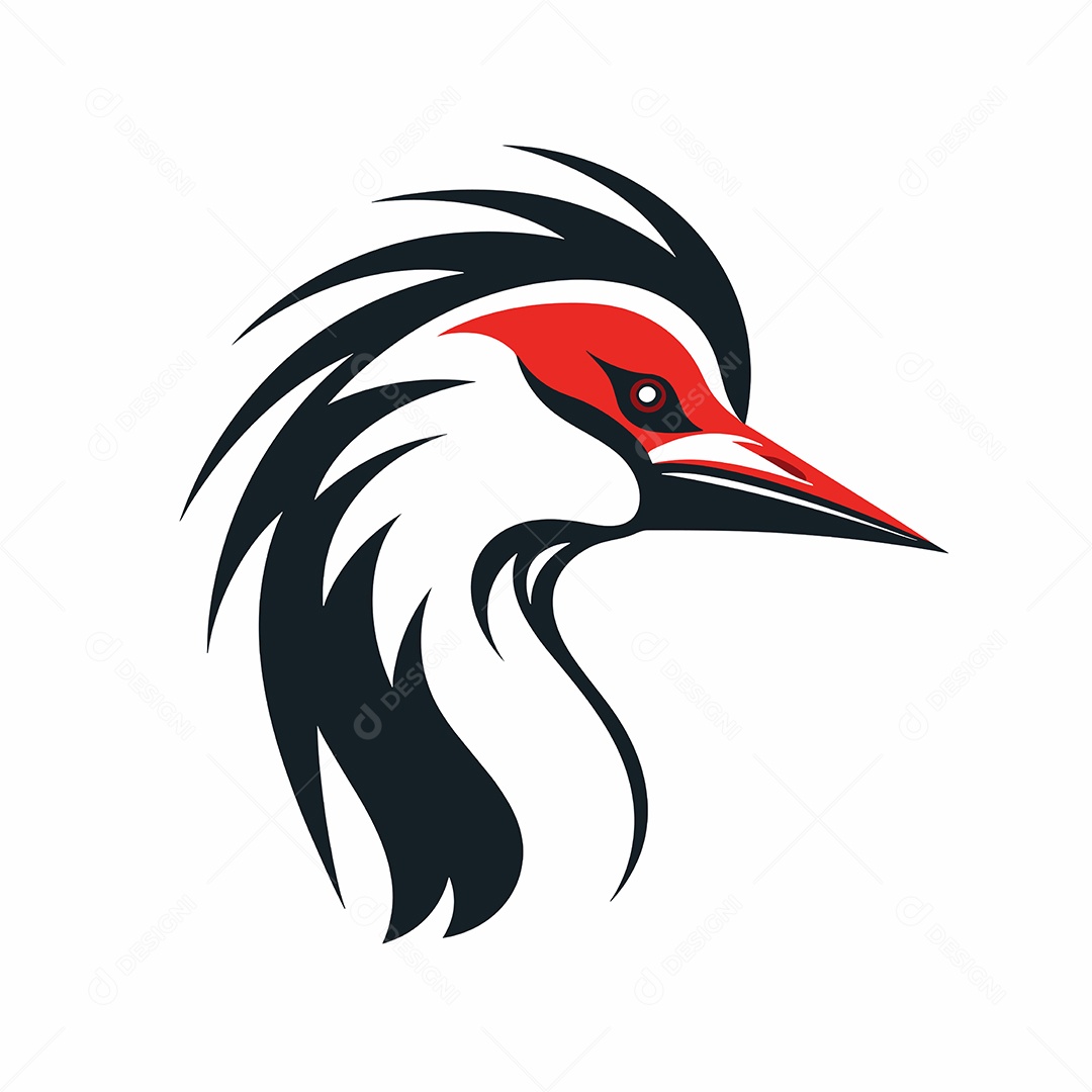 Pássaro Mascote Ilustração Vetor EPS