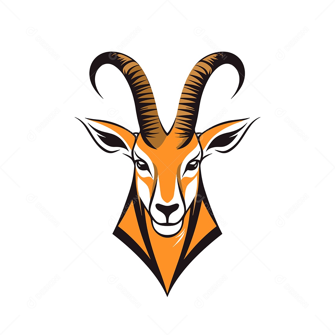 Antílope Mascote Ilustração Vetor EPS