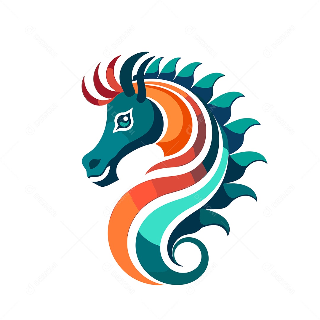 Cavalo Marinho Mascote Ilustração Vetor EPS