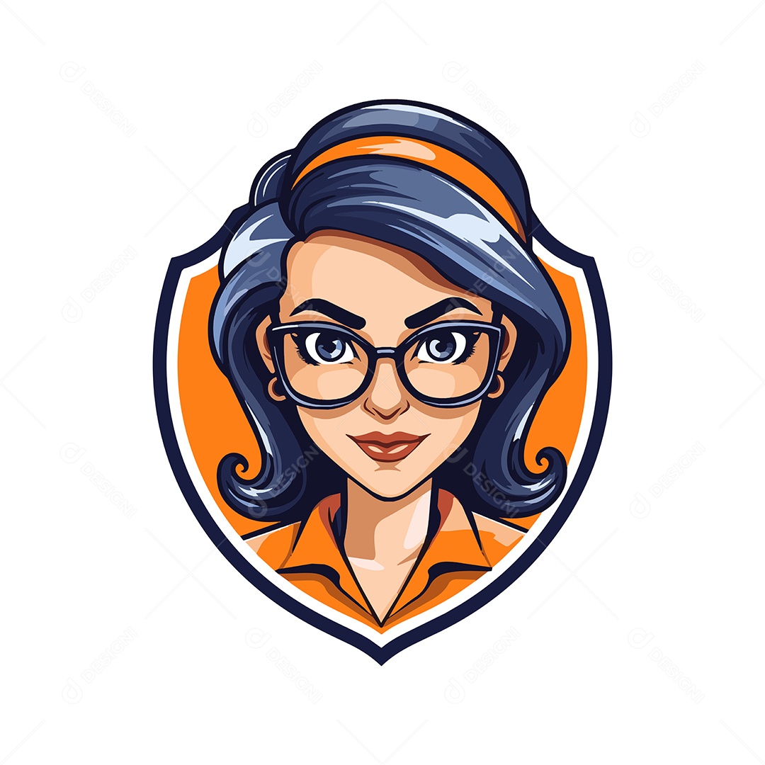 Professora Mascote Ilustração Vetor EPS