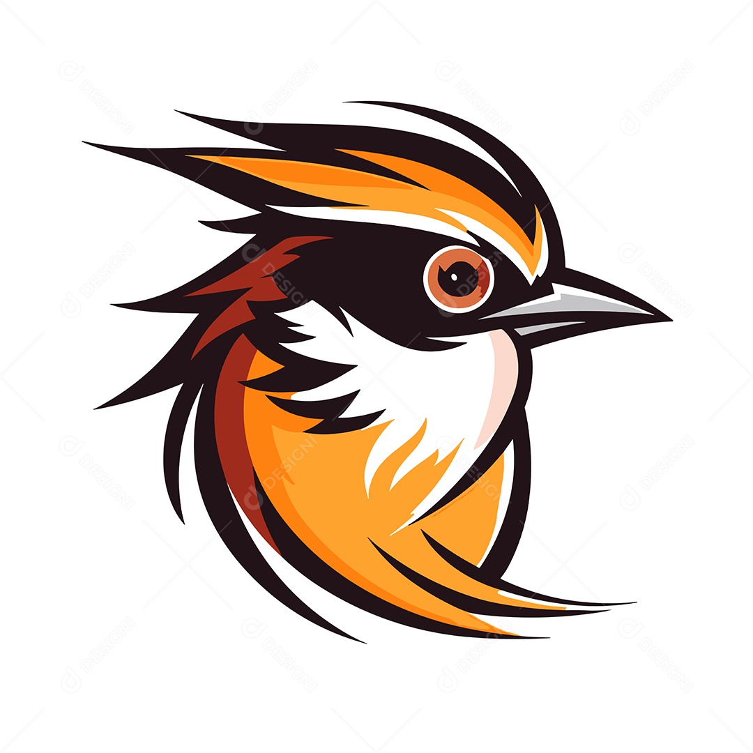 Pássaro Mascote Ilustrado Vetor EPS