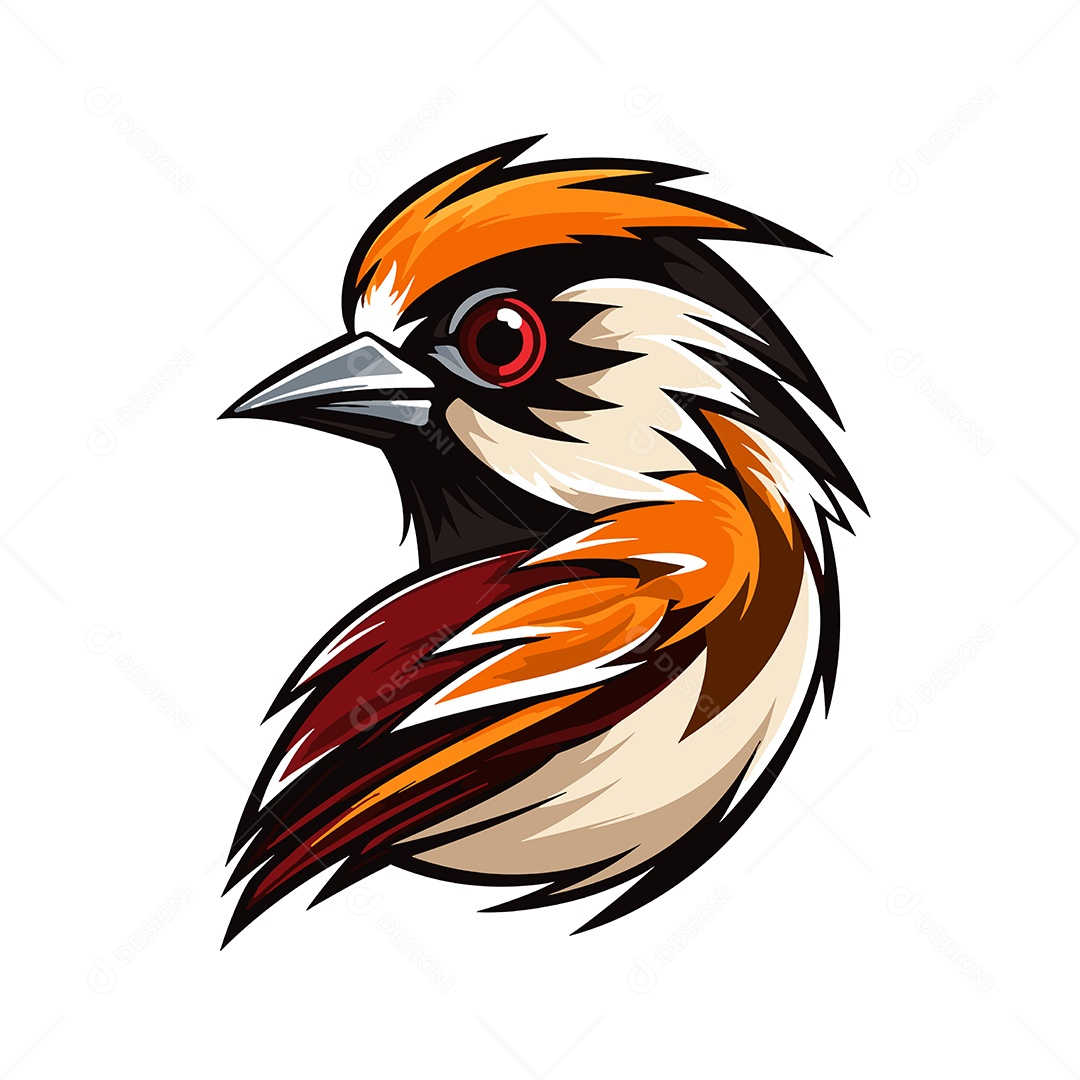 Pássaro Mascote Ilustrado Vetor EPS