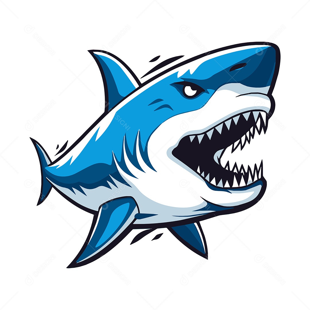 Tubarão Mascote Ilustração Vetor EPS