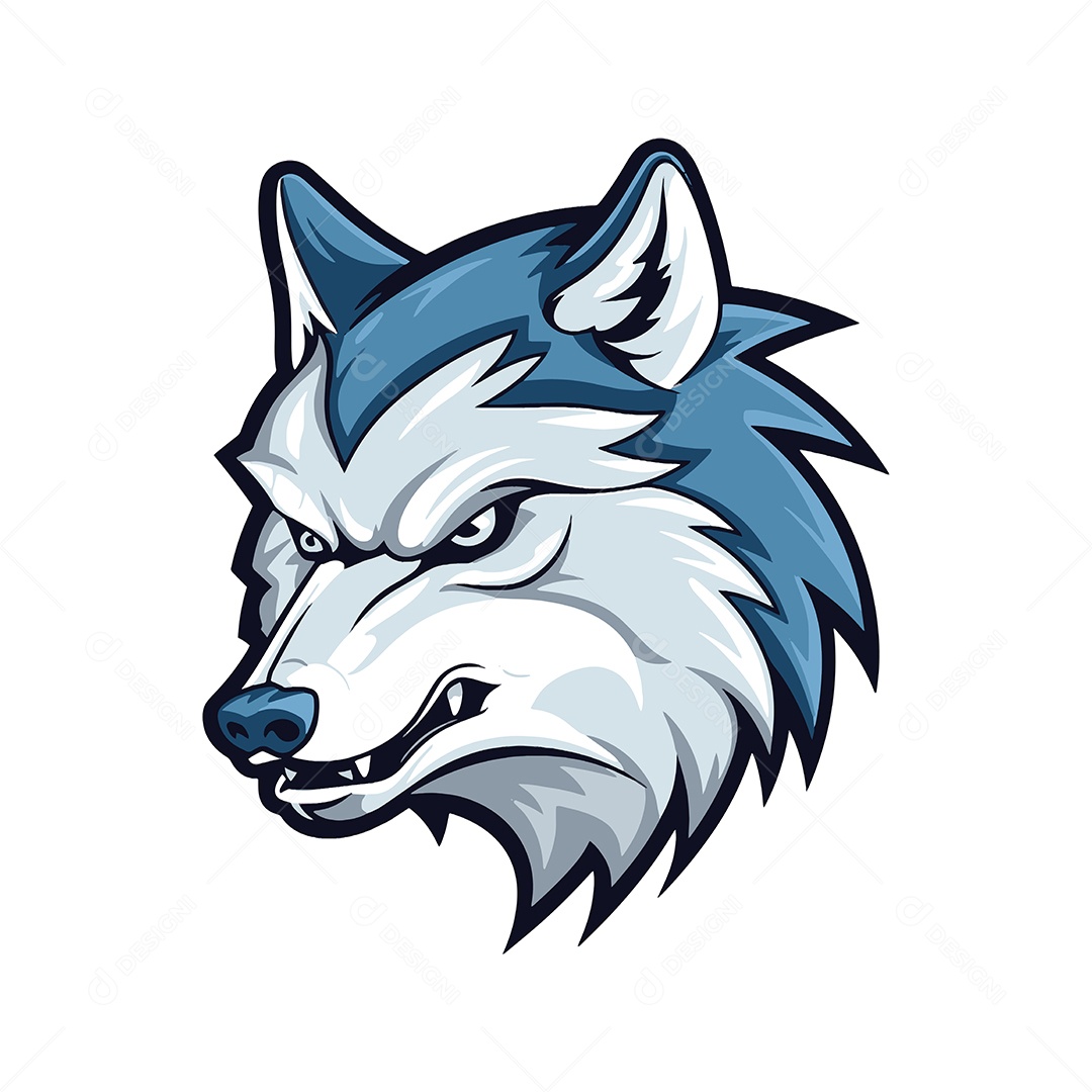 Lobo Mascote Ilustração Vetor EPS