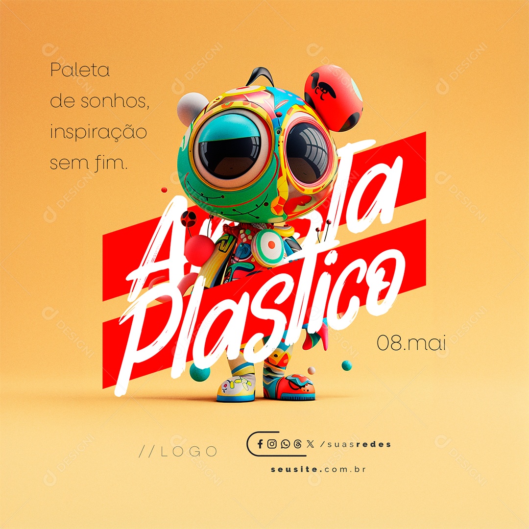 Dia do Artista Plástico 08 de Maio Social Media PSD Editável
