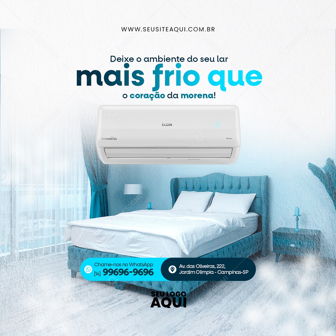 Manutenção de Ar Condicionado Social Media PSD Editável