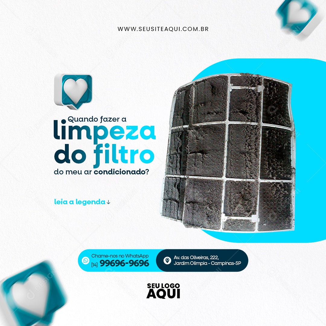 Manutenção de Ar Condicionado Social Media PSD Editável