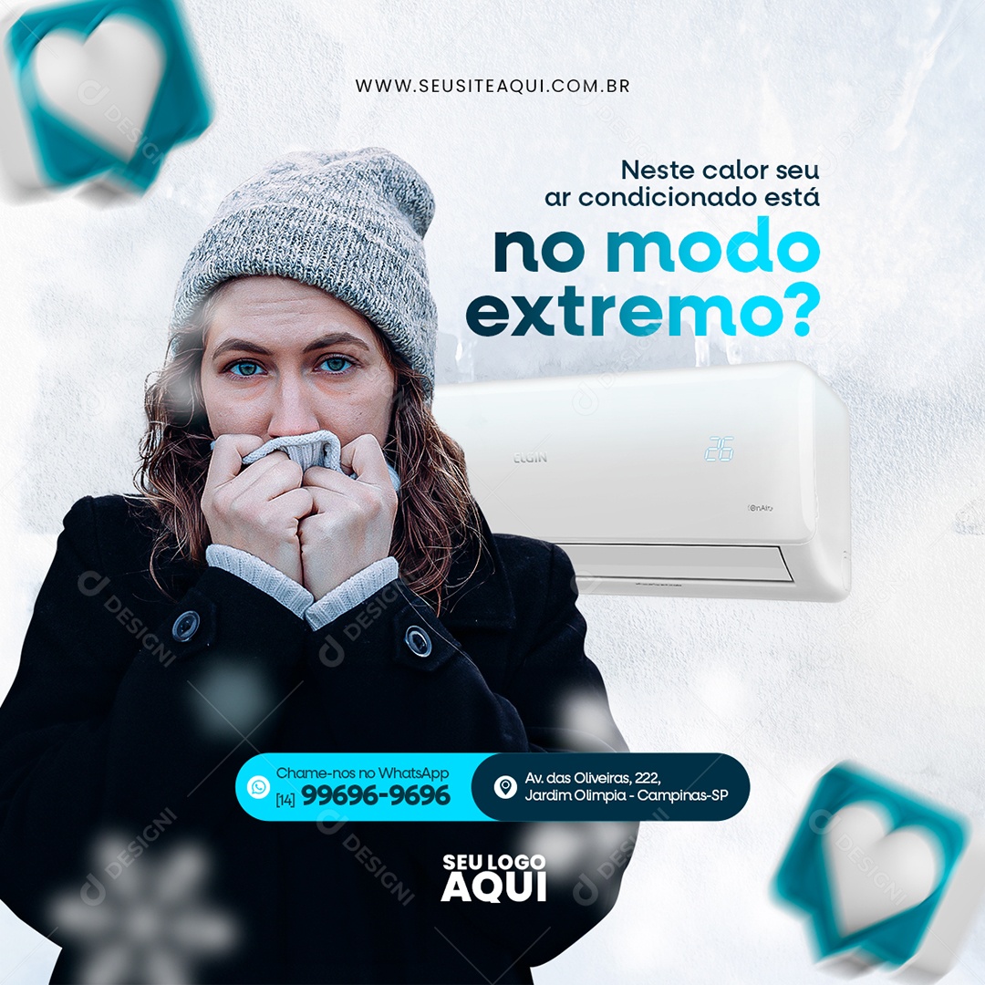 Manutenção de Ar Condicionado Social Media PSD Editável