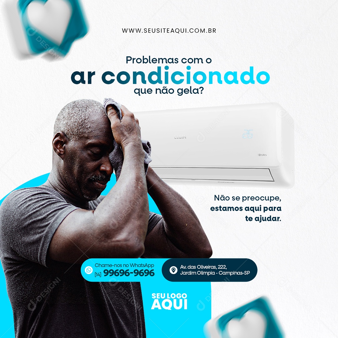 Manutenção de Ar Condicionado Social Media PSD Editável