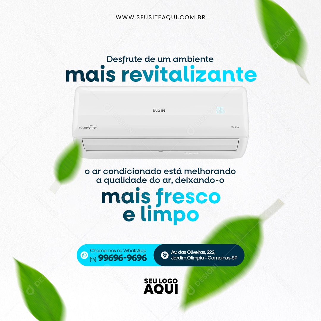 Manutenção de Ar Condicionado Social Media PSD Editável