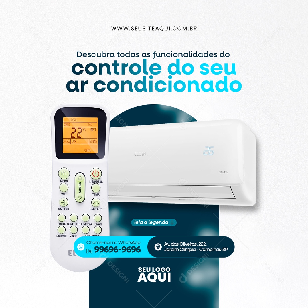 Manutenção de Ar Condicionado Social Media PSD Editável