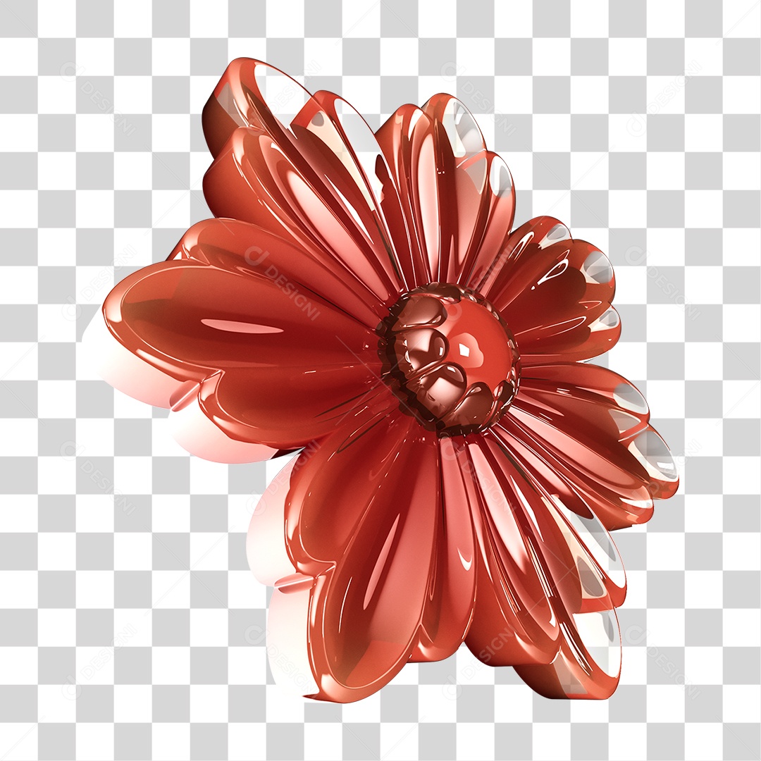 Elemento 3D Flor Rosas PNG Transparente