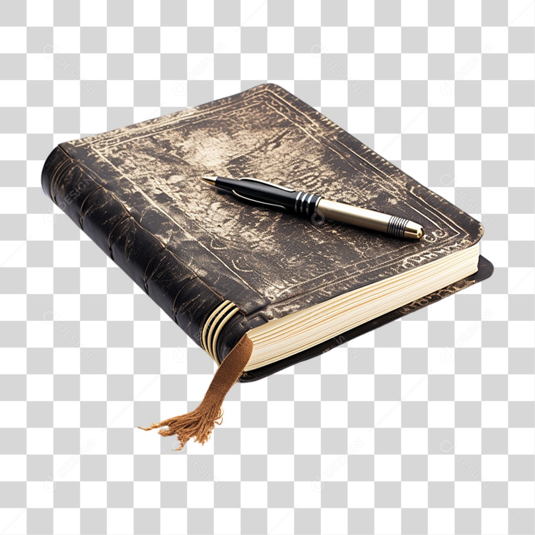 Livro de Anotações Antigo PNG Transparente