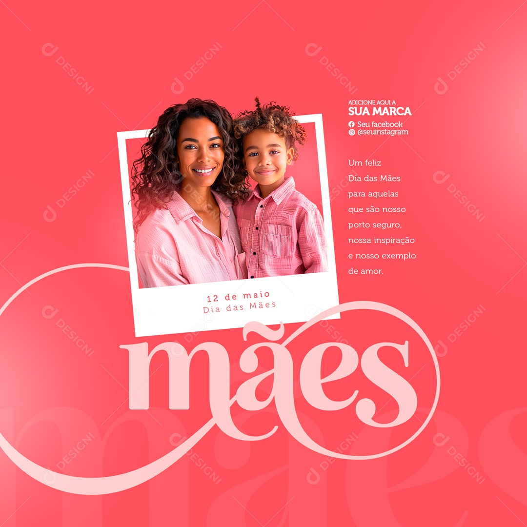 Um Feliz Dia das Mães 12 de Maio Social Media PSD Editável
