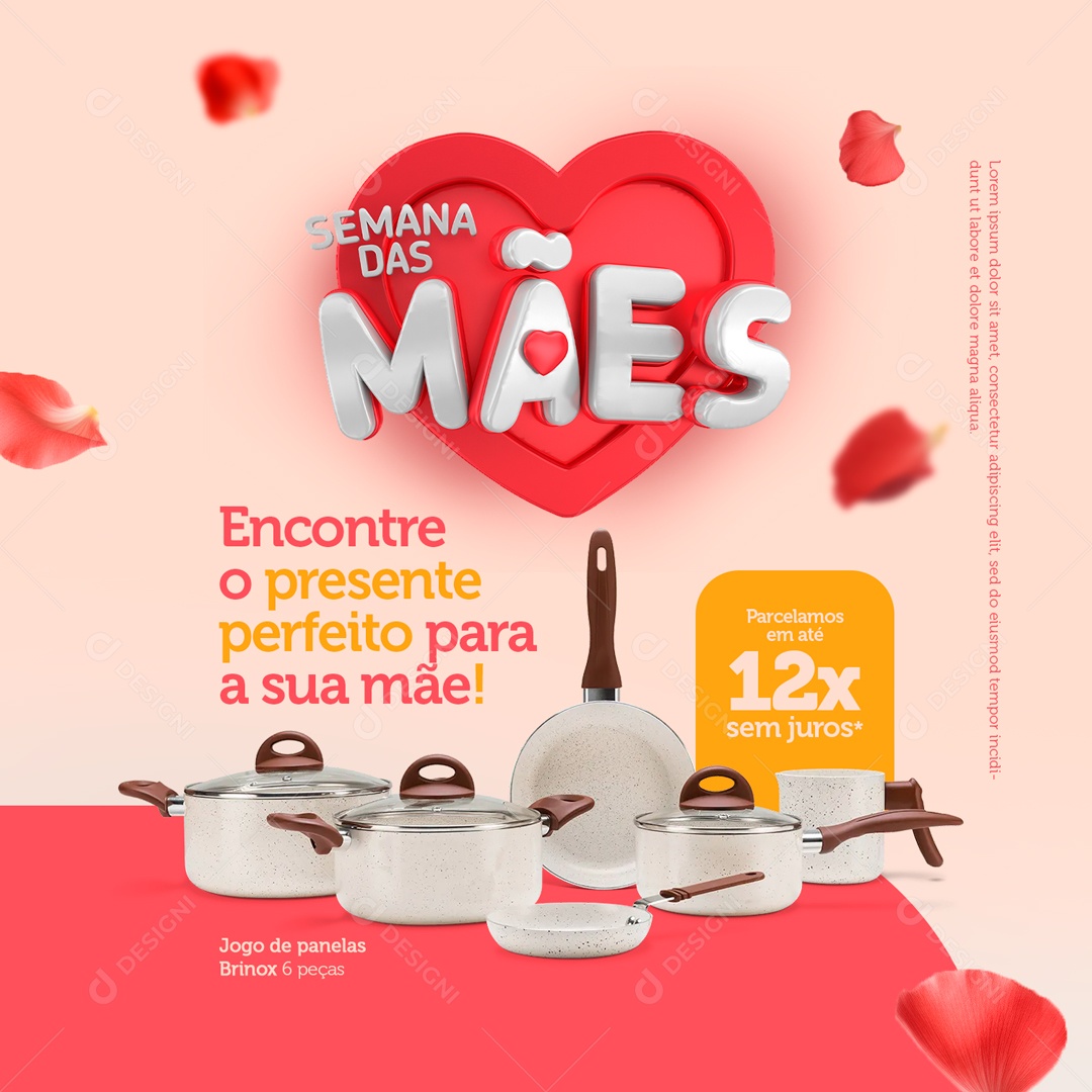 Semana das Mães Encontre o Presente Perfeito para a sua Mãe Social Media PSD Editável