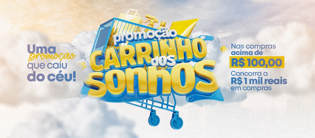 Promoção Carrinho dos Sonhos que Caiu do Céu Social Media PSD Editável