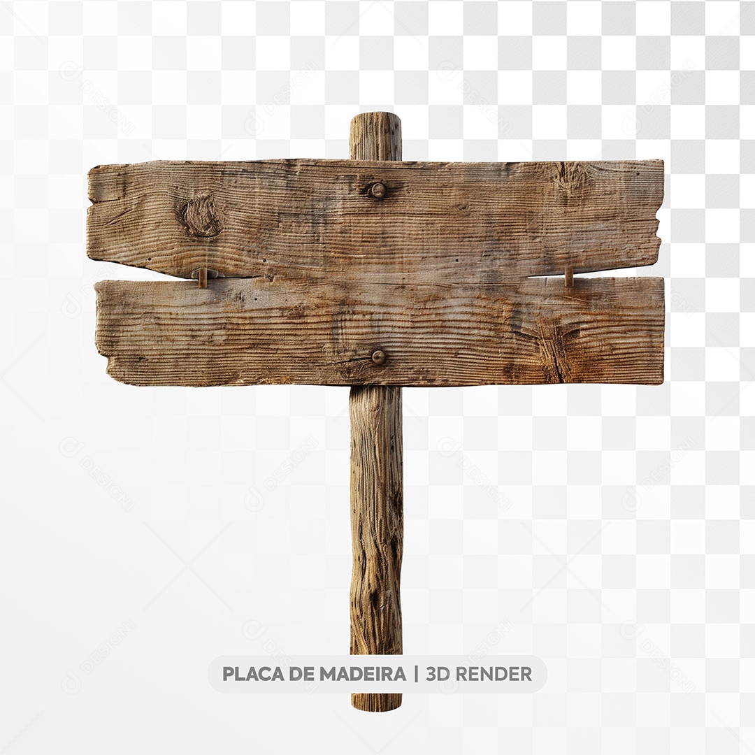 Placa de Madeira Elemento 3D para Composição PSD
