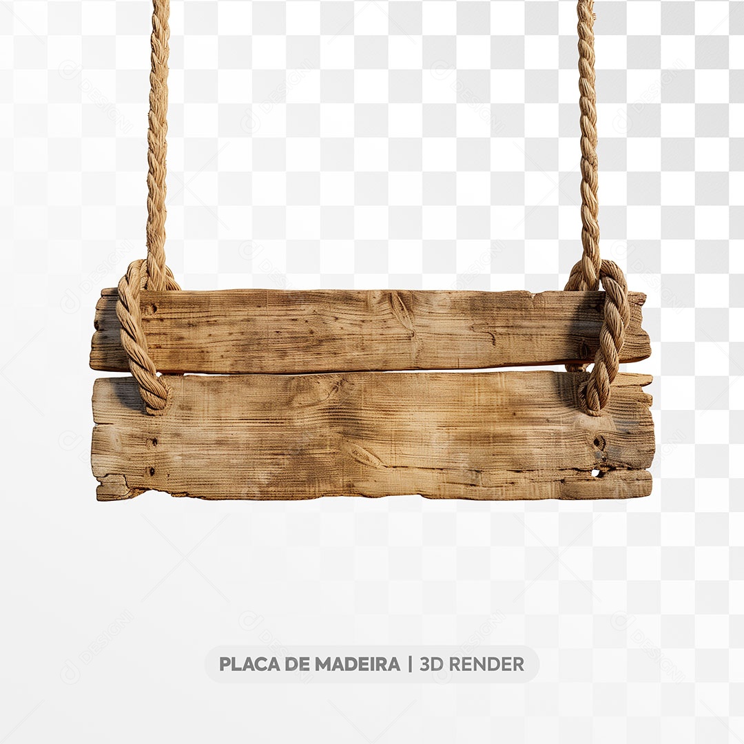 Placa de Madeira Elemento 3D para Composição PSD
