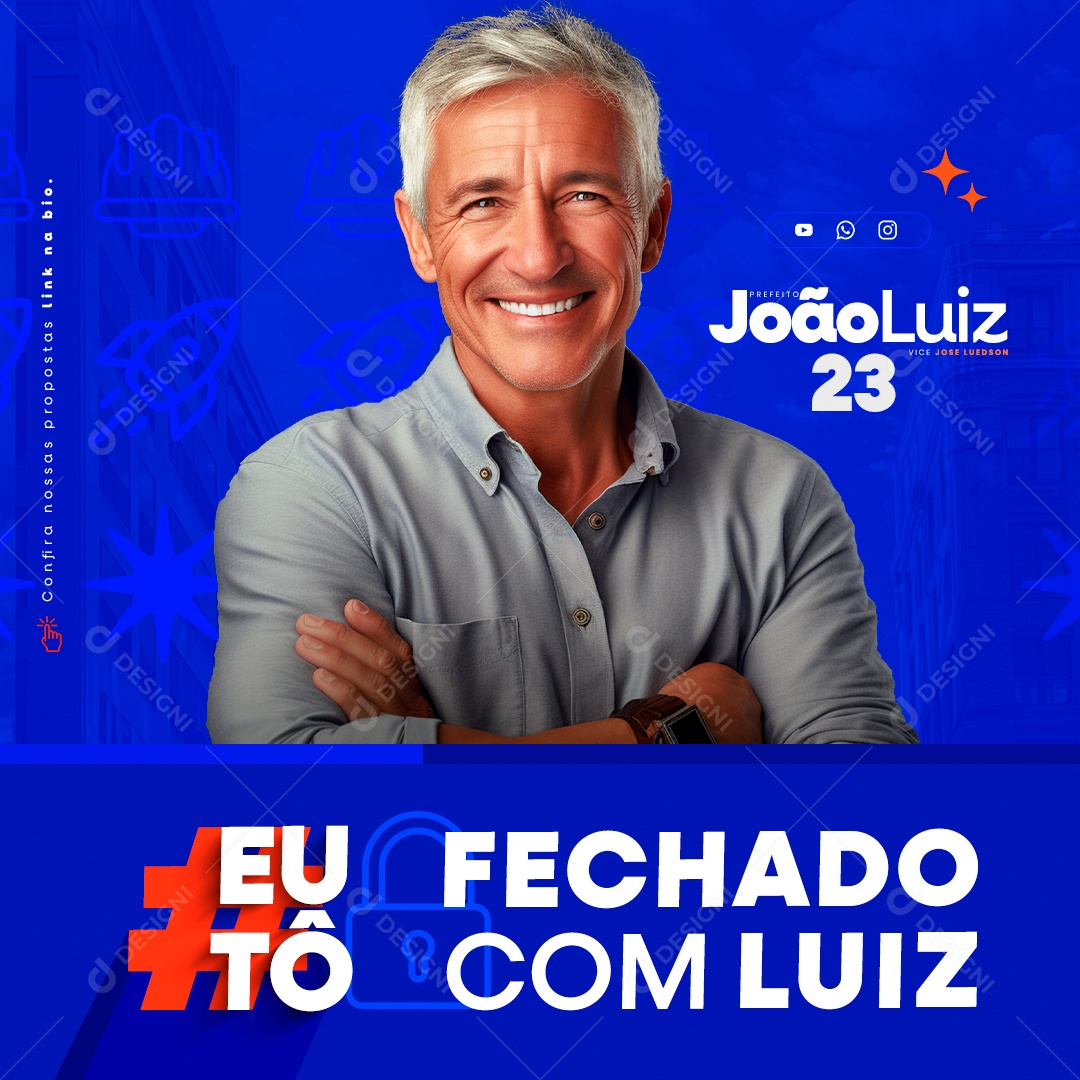Política Eu to Fechado com Ele Social Media PSD Editável