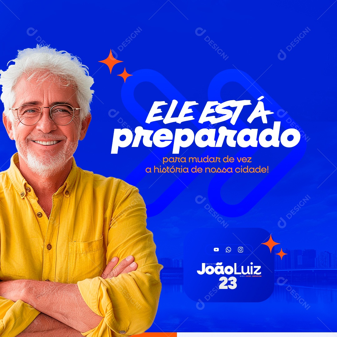 Política Ele está Preparado Social Media PSD Editável