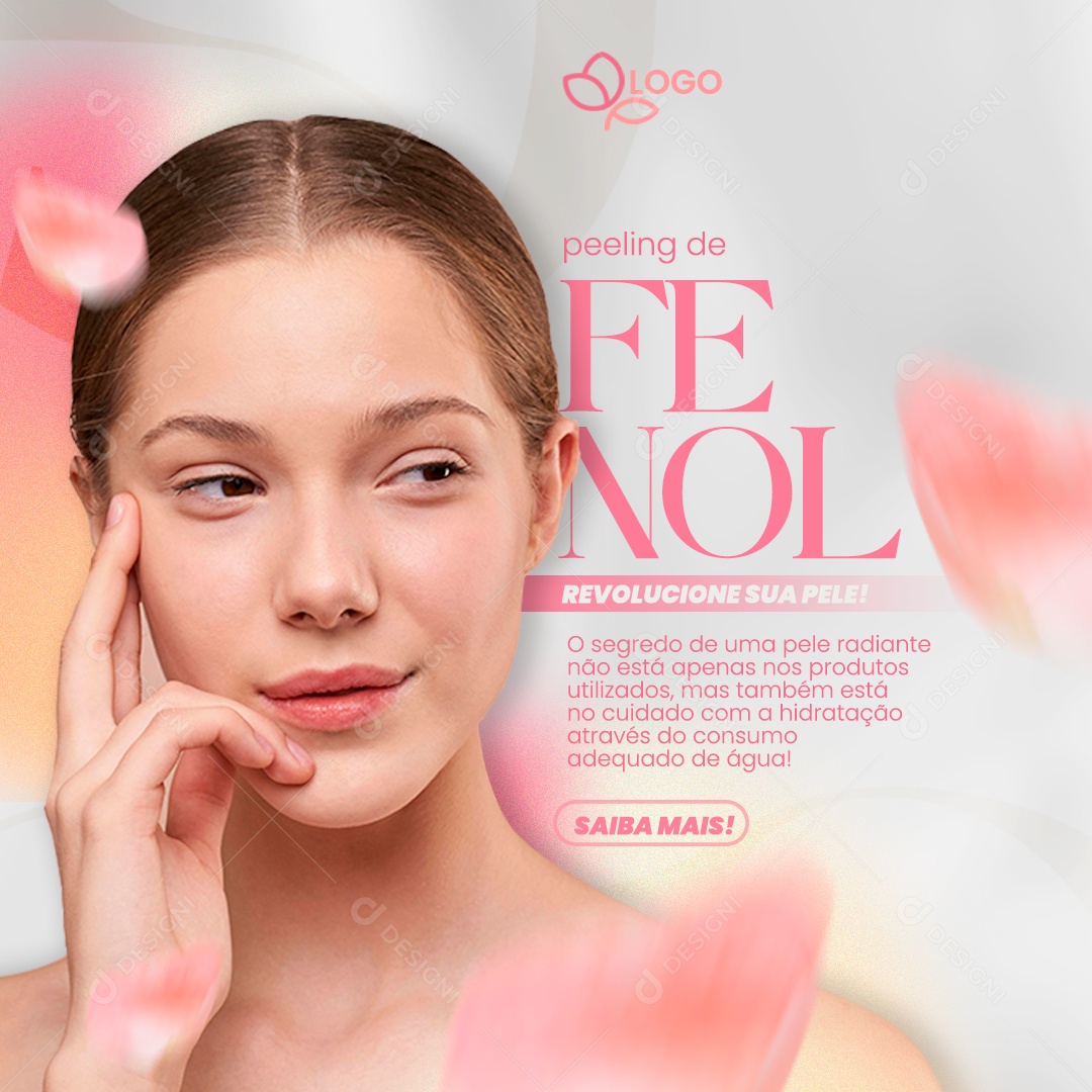 Peeling de Fenol Clínica de Estética Social Media PSD Editável