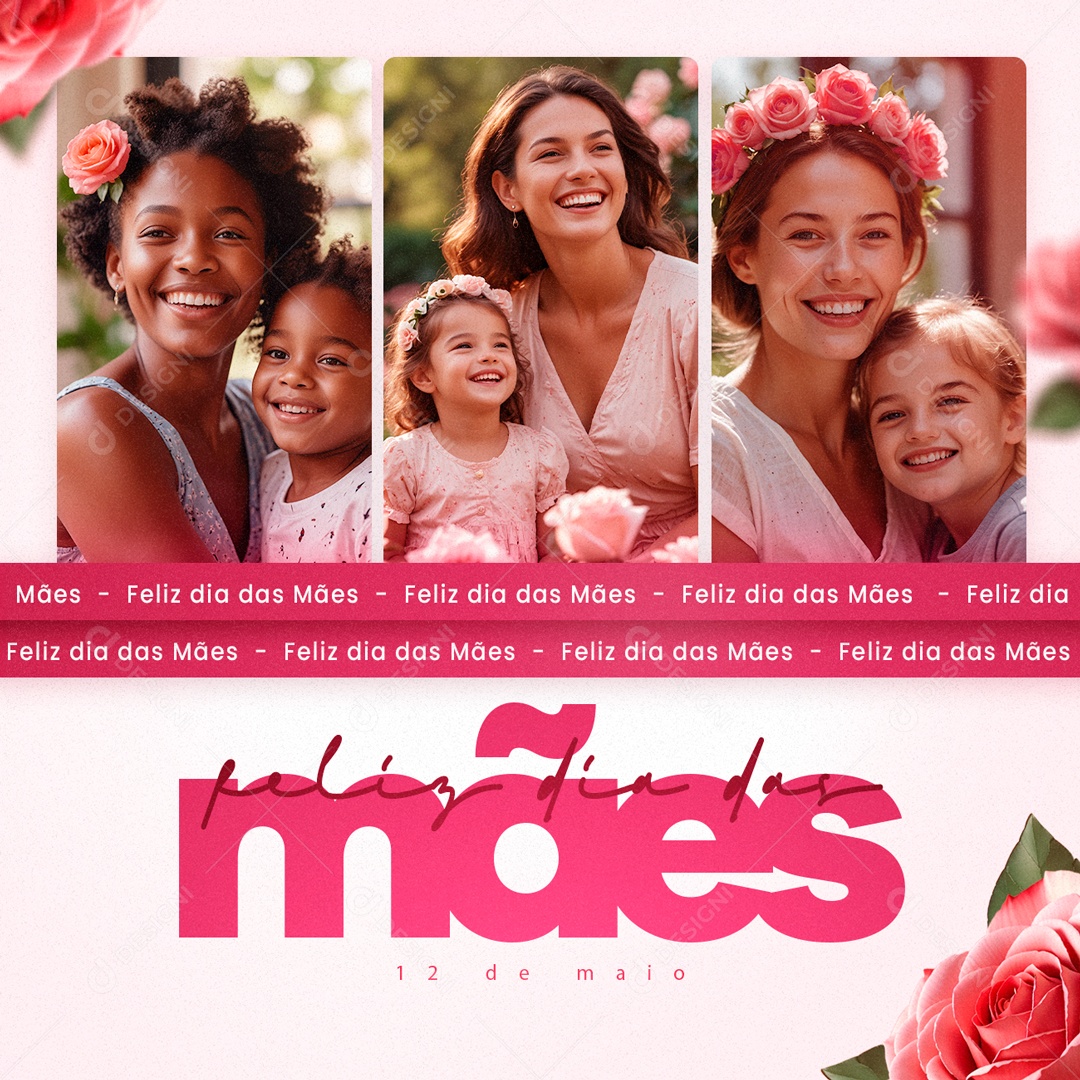 Social Media Feliz Dia das Mães 12 de Maio PSD Editável