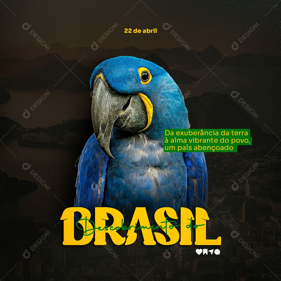 Dia do Descobrimento do Brasil 22 de Abril Social Media PSD Editável