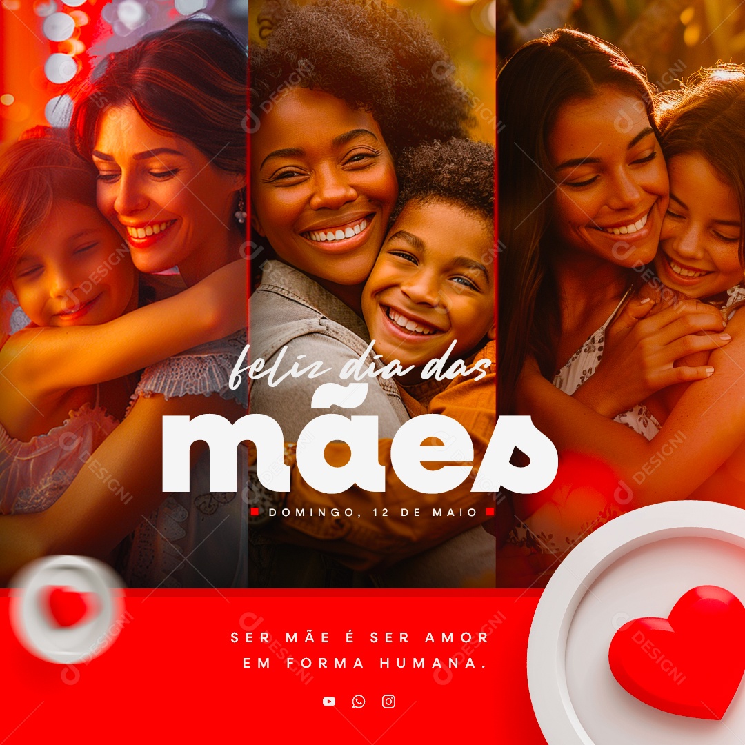 Dia das Mães 12 de Maio Domingo Social Media PSD Editável