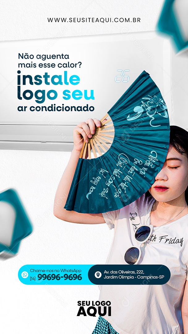 Story Manutenção de Ar Condicionado Social Media PSD Editável
