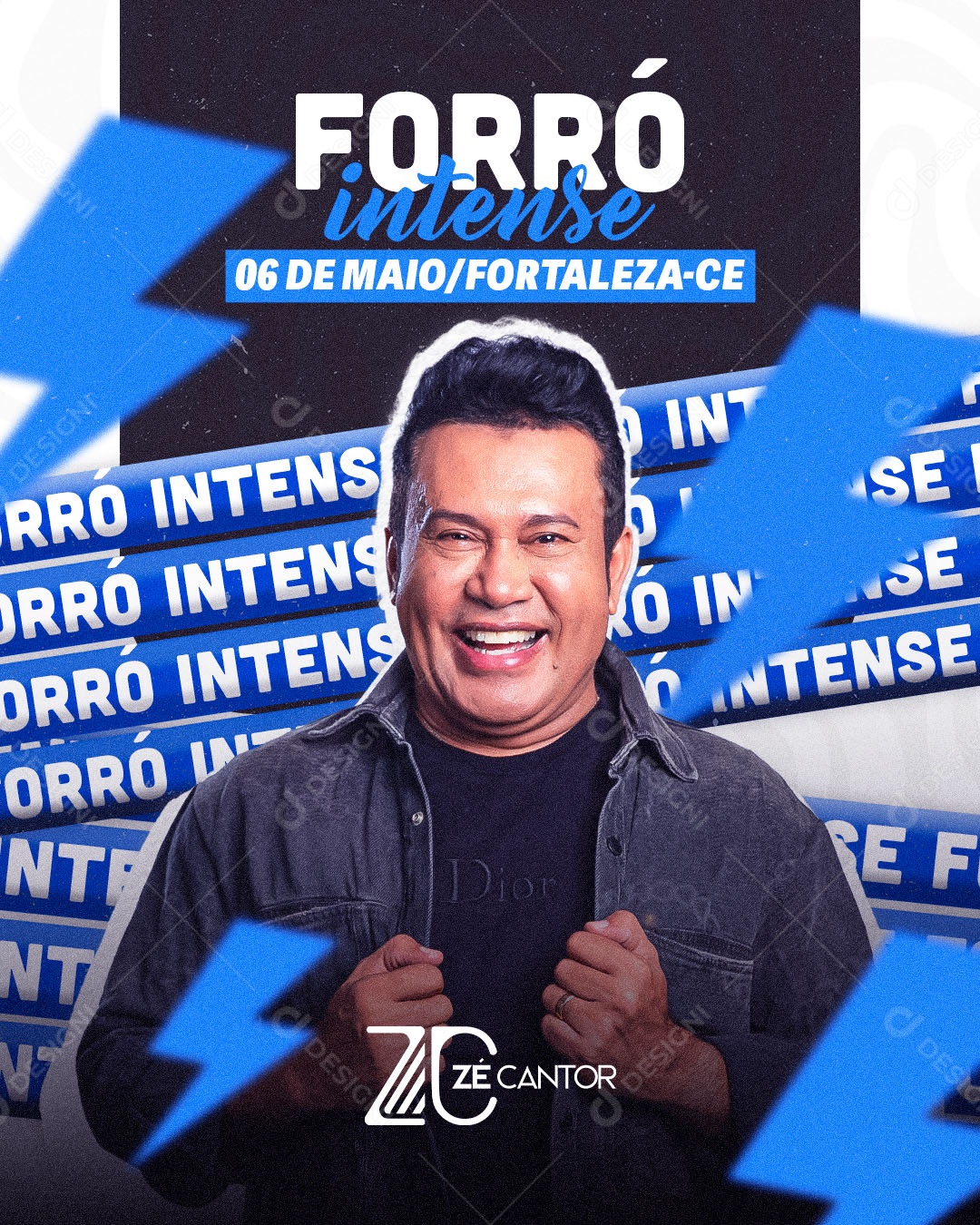 Flyer Forró Intense Zé Cantor Social Media PSD Editável