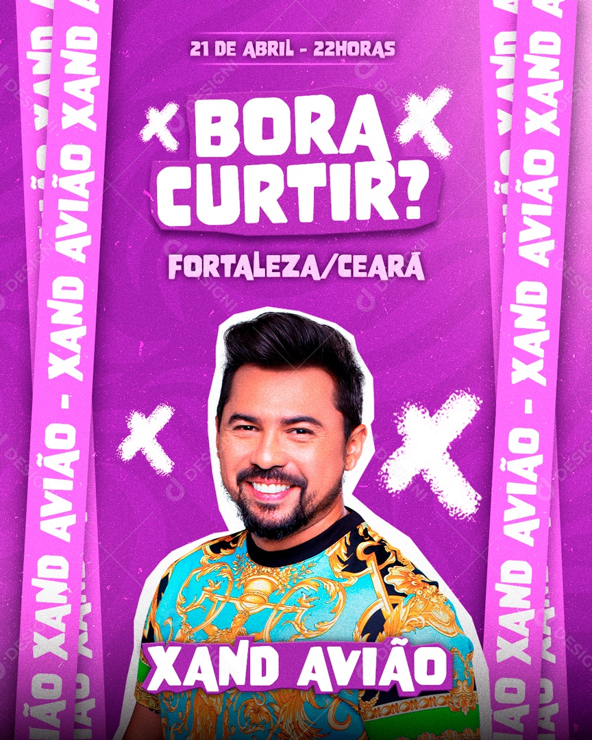 Flyer Bora Curtir Xand Avião Social Media PSD Editável