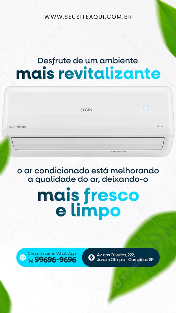 Story Manutenção de Ar Condicionado Social Media PSD Editável