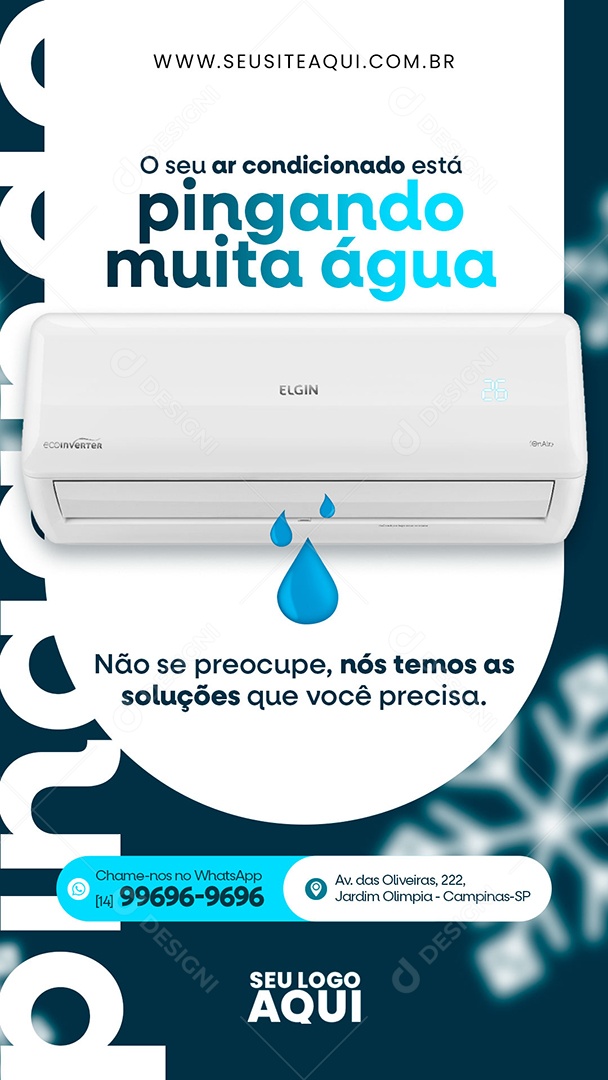 Story Manutenção de Ar Condicionado Social Media PSD Editável