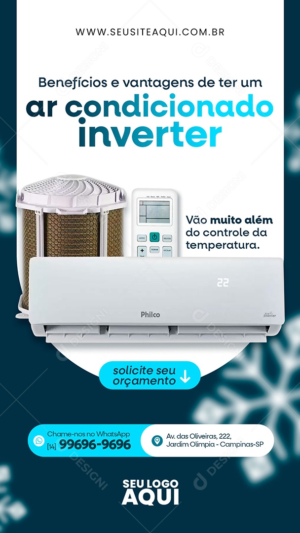 Story Manutenção de Ar Condicionado Social Media PSD Editável