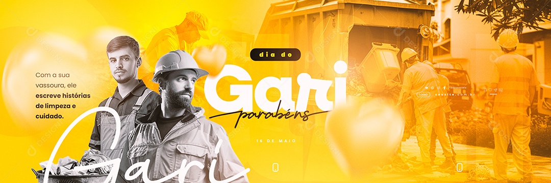 Carrossel Dia Do Gari 16 de Maio Parabéns Social Media PSD Editável