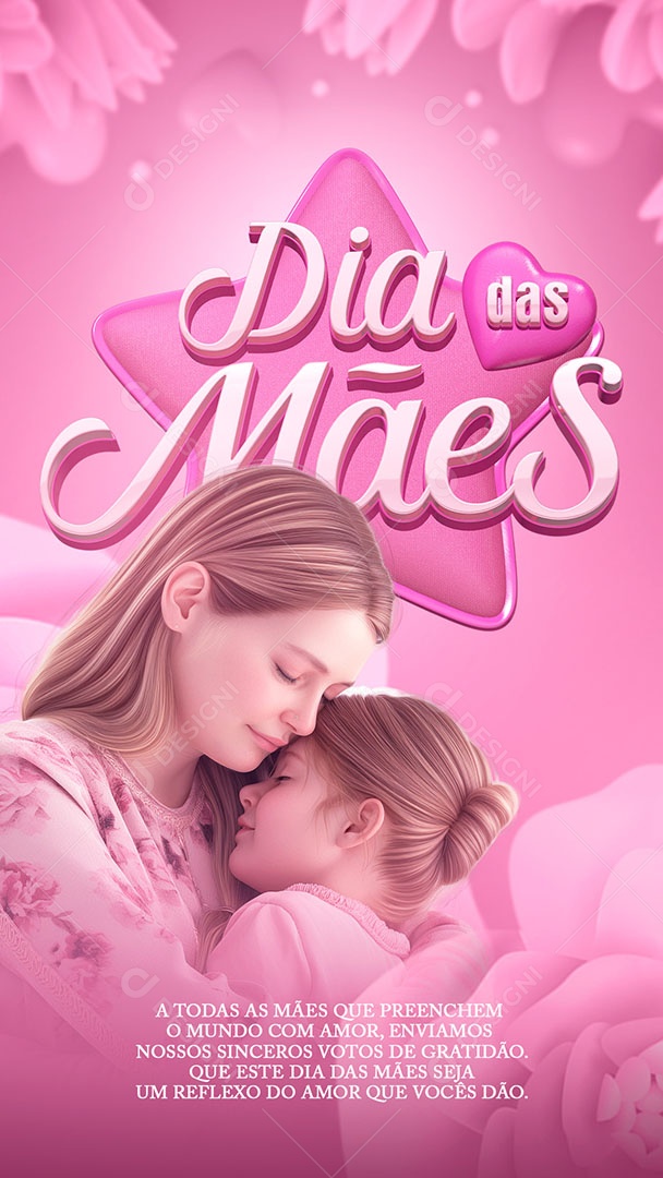 Story Dia das Mães 12 de Maio Preenchem o Mundo com Amor Social Media PSD Editável
