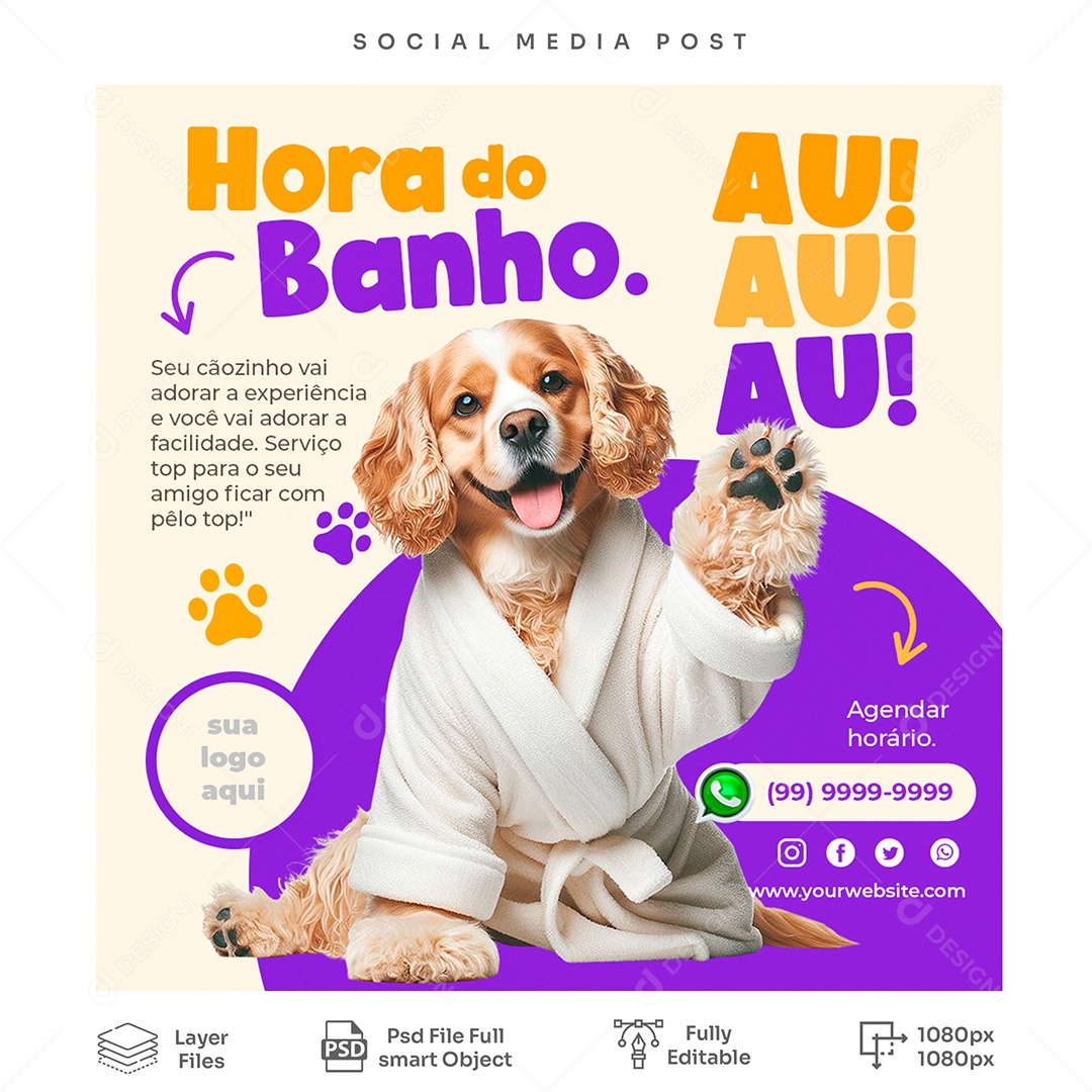 Petshop Banho e Tosa Social Media PSD Editável