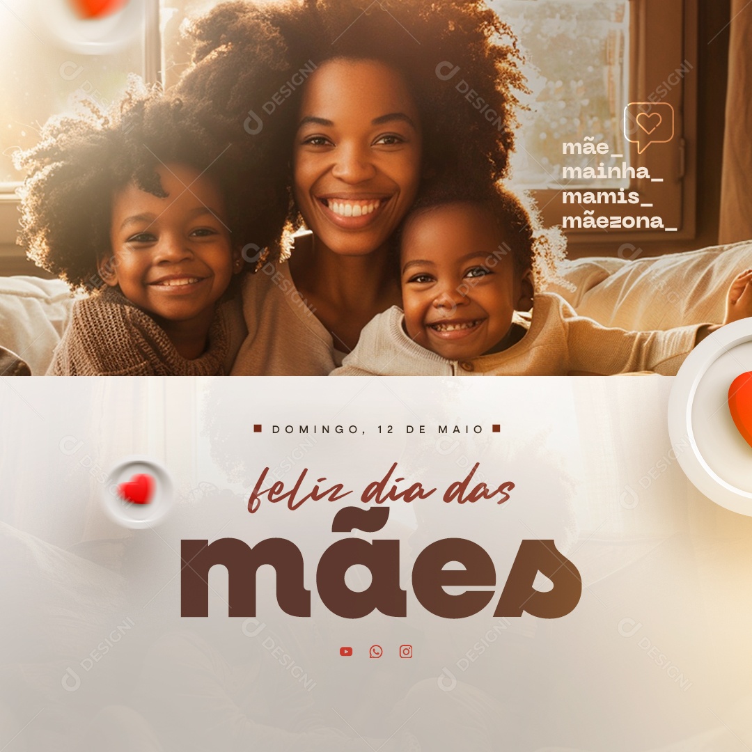 Dia das Mães 12 de Maio Mãe Mainha Social Media PSD Editável