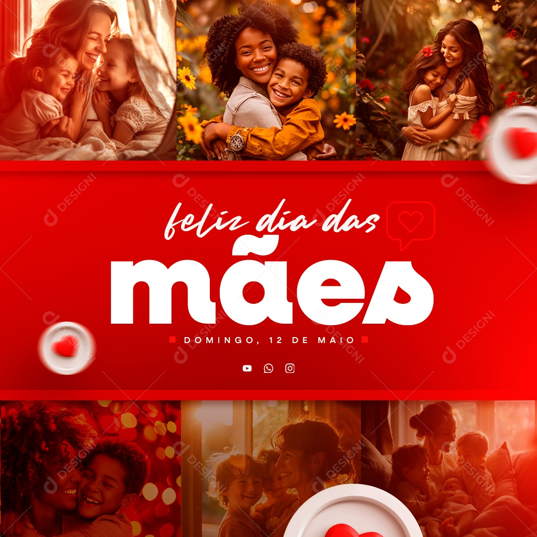 Feliz Dia das Mães 12 de Maio Social Media PSD Editável