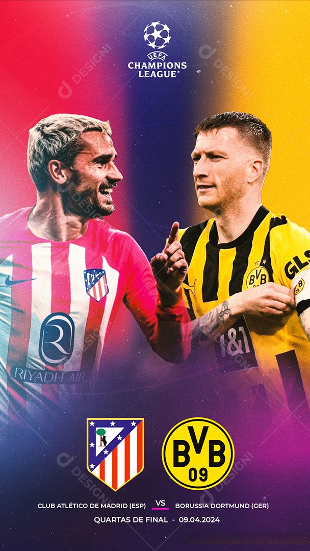 Atlético Madrid x Borussia Dortmund Quartas de Final Champions League 2024