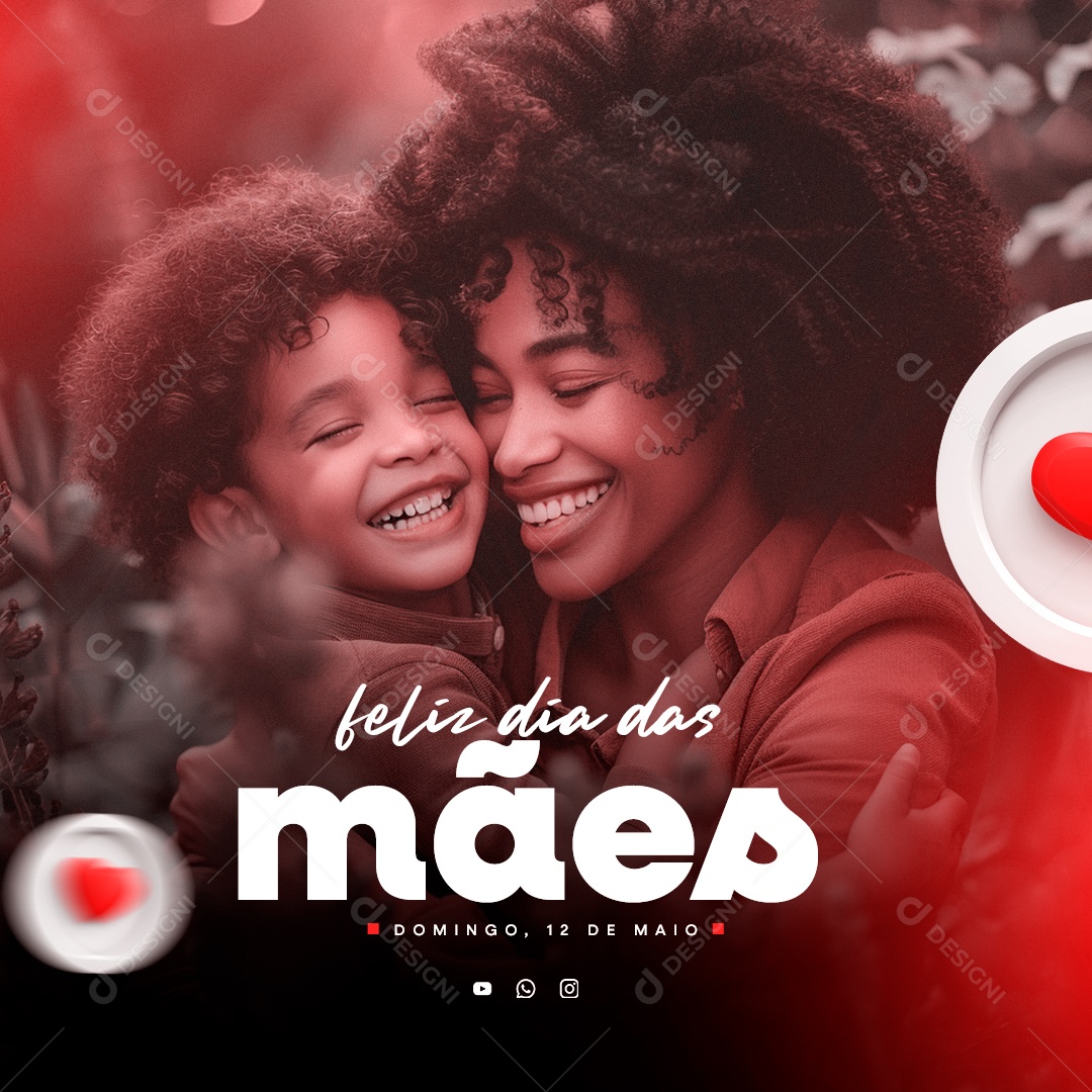 Feliz Dia das Mães 12 de Maio Domingo Social Media PSD Editável