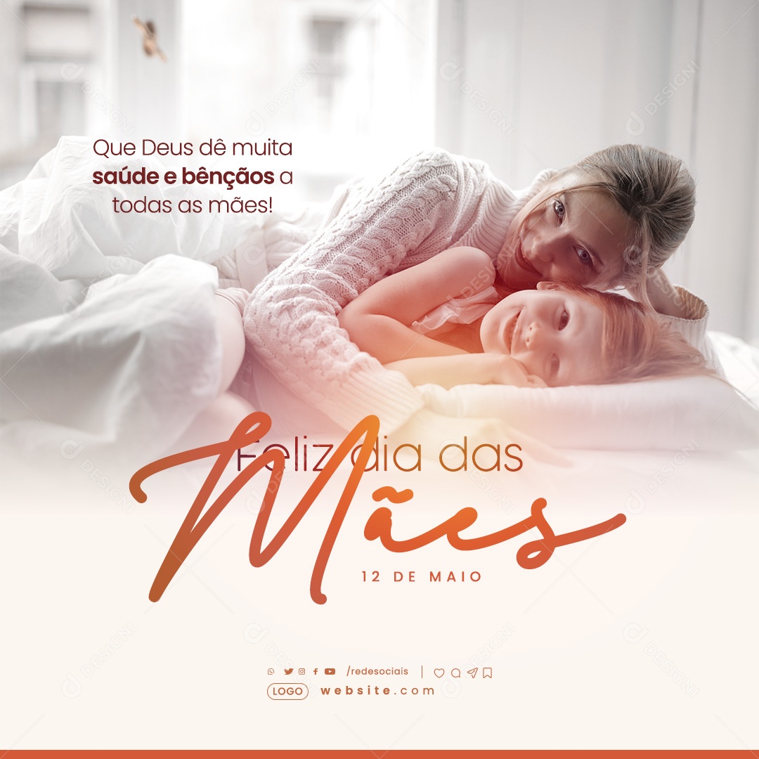 Feliz Dia das Mães 12 de Maio Social Media PSD Editável