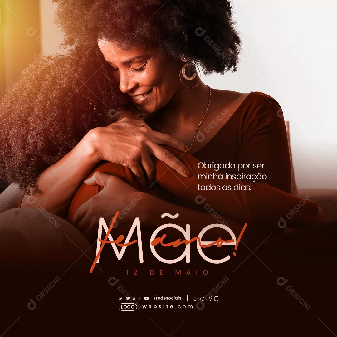 Dia das Mães 12 de Maio Obrigado Social Media PSD Editável