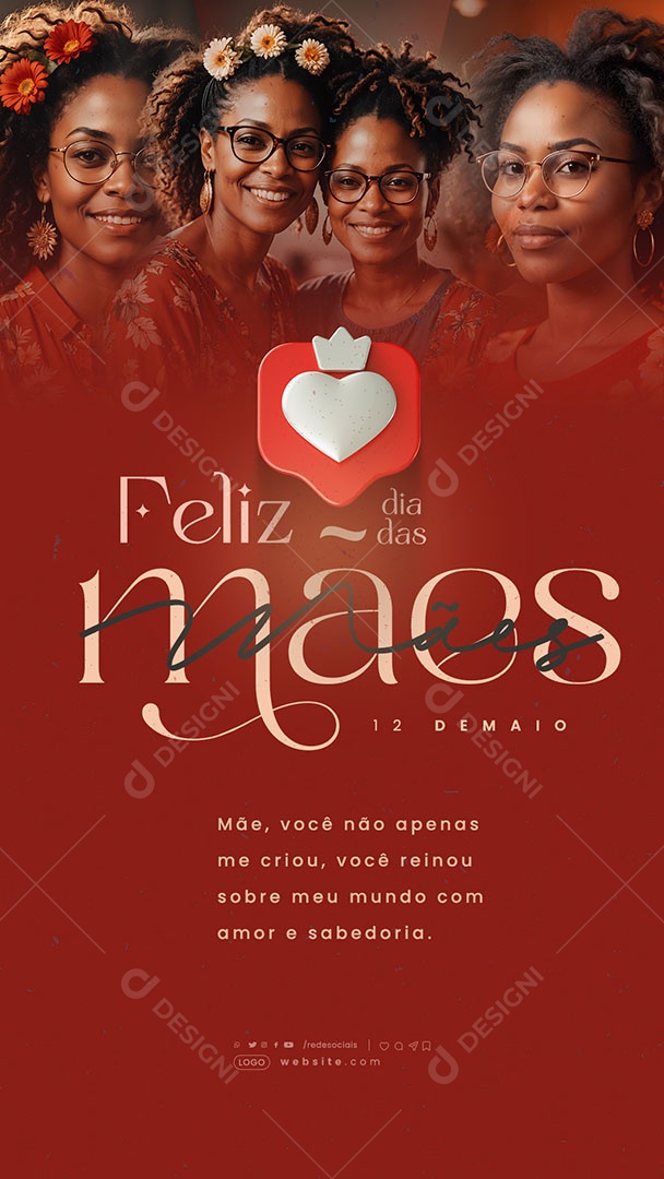 Story Dia das Mães 12 de Maio Você Reinou Sobre meu Mundo Social Media PSD Editável
