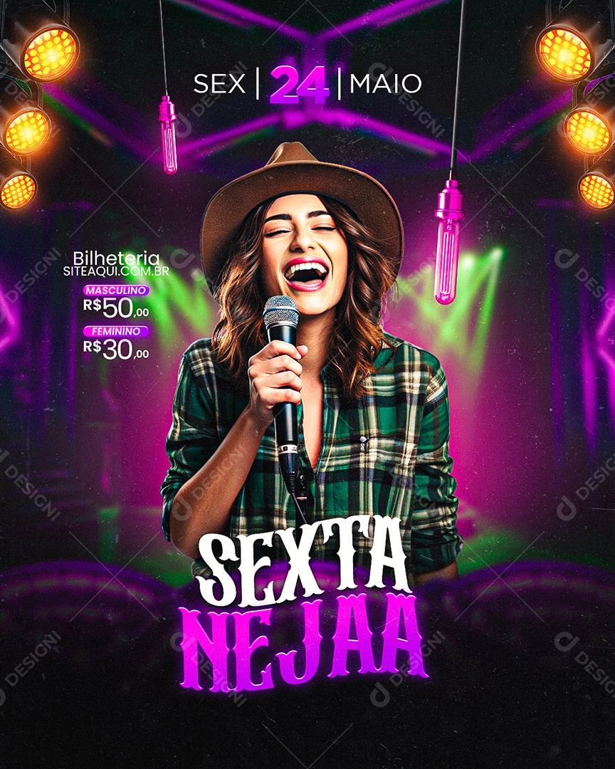 Flyer Sexta Nejaa Social Media PSD Editável