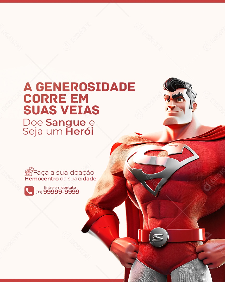 Junho Vermelho Doe Sangue e Seja Herói Social Media PSD Editável